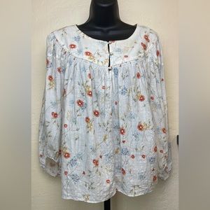 A.N.A. Boxy Top Floral Raglan, 3/4 Sleeve‎ Blouse / XL